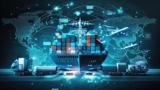 Graphic depicting global supply logistics