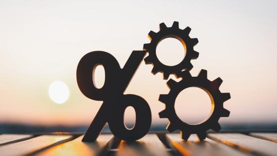 Percent symbol and gears