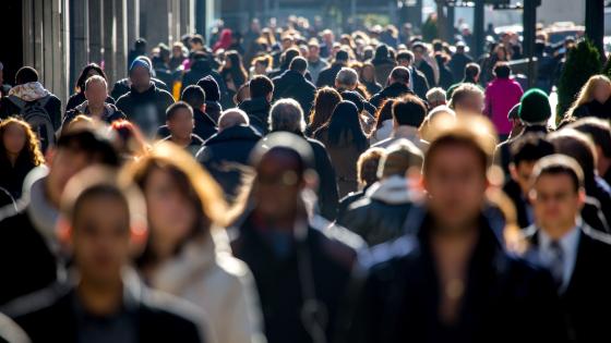 Commuters in city