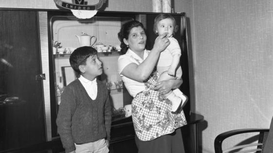 Mother and two children in Germany