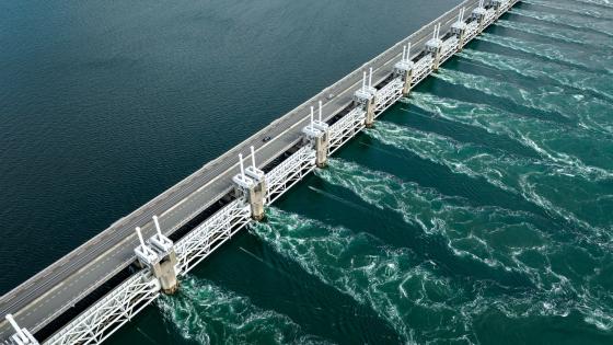 Storm Surge Barrier Bridge to Protect the Netherlands Mainland from Rising Seas