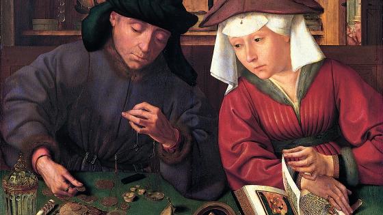 The Moneylender and his Wife by Massysm Quentin, 1514